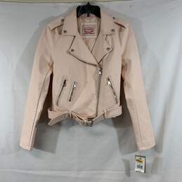 Women's Nude Levi's Faux Leather Moto-Jacket, Sz. S