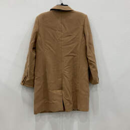 NWT Womens Tan Notch Lapel Long Sleeve Flap Pocket Overcoat Size Large alternative image