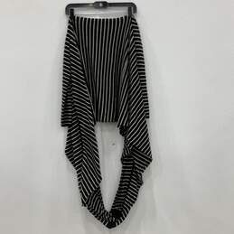 Alice + Olivia Womens Black White Striped Knitted Wrap Shawl Scarf Size XS