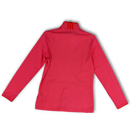 Womens Pink Striped Mock Neck Long Sleeve Full-Zip Athletic Jacket Size M alternative image