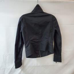 Size 00 Black Zip Front Military Style Jacket - Tag Attached alternative image