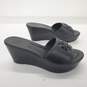 Tory Burch Women's Black Leather Platform Slide Wedge Sandals Size 8.5M image number 4