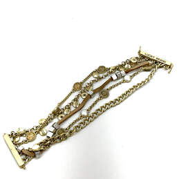 Designer Lucky Brand Gold-Tone Multi Strain Rhinestone Chain Bracelet alternative image