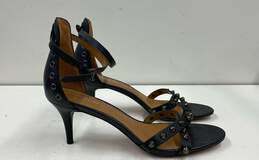 Coach May Black Ankle Strap Pump Sandals Women's Size 6.5