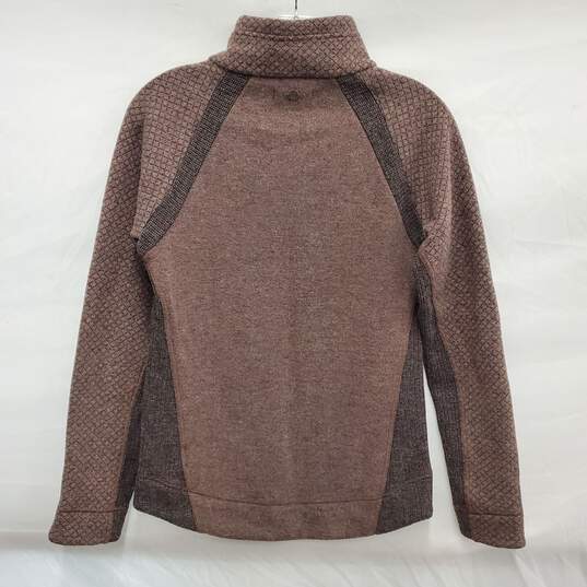 NWT Prana WM's Brandie Weathered Wool Brown Fleece Snap Button Pullover Sweater Size XS image number 2