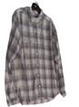 Mens Multicolor Plaid Collared Long Sleeve Button Up Shirt Size M image number 3
