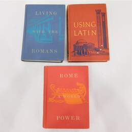 (3) Vintage Hard Cover Rome A World Power, Using Latin & Living With Romans Books
