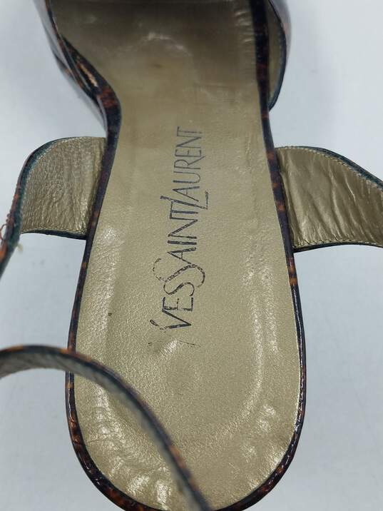 Authentic YSL Tortoise Wedge Sandal W 7M image number 8