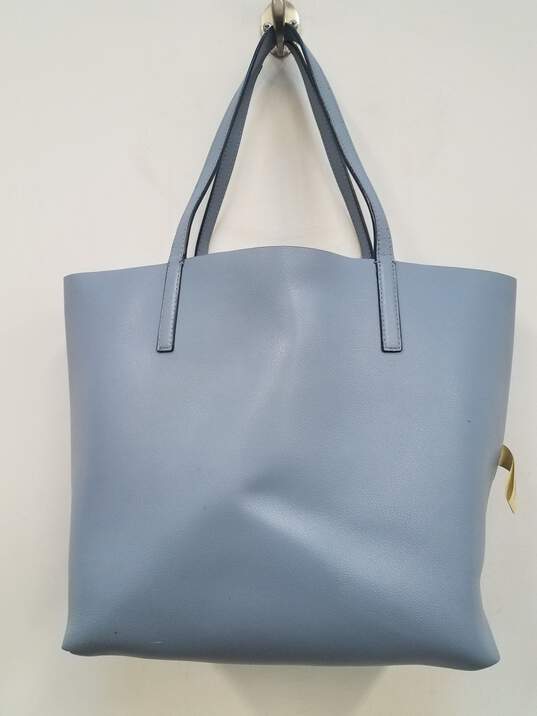 Buy the Kate Spade All Day Gallery Leather Blue Tote Bag | GoodwillFinds