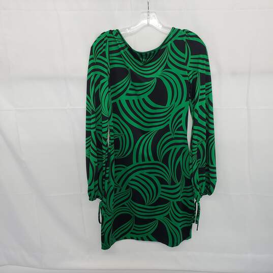 I.N.C. Green & Black Patterned Pullover Dress WM Size S image number 2