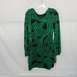 I.N.C. Green & Black Patterned Pullover Dress WM Size S alternative image