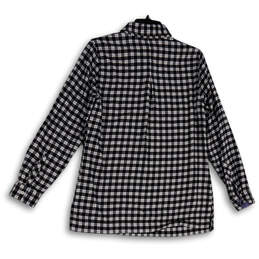 Womens Black Plaid Long Sleeve Pocket Spread Collar Button-Up Shirt Size 4 alternative image