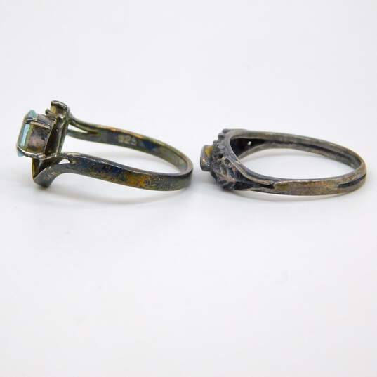 925 Topaz, Cubic Zirconia, M of Pearl & Music Note Variety Rings 12.1g image number 3