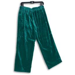 J. Crew Womens Green Velvet Elastic Waist Slash Pocket Dress Pants Size 8 alternative image