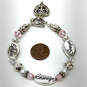 Designer Brighton Silver-Tone Clasp Beaded Charm Bracelet With Tin image number 4
