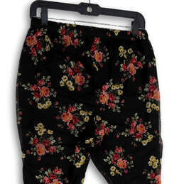 NWT Womens Black Floral Mesh High-Rise Flared Leg Trouser Pants Size 1