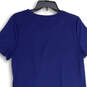 Womens Blue Crew Neck Short Sleeve Twist Knot T-Shirt Dress Size M Tall image number 4