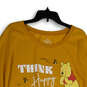 Womens Yellow Graphic Print Crew Neck Long Sleeve Pullover Sweatshirt Sz 2X image number 3
