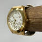 Designer Betsey Johnson SR626SW Gold-Tone Leather Strap Analog Wristwatch image number 1