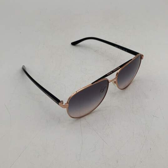 Womens MK5007 Hvar Rose Gold Black Full-Rim Aviator Sunglasses With Case image number 3