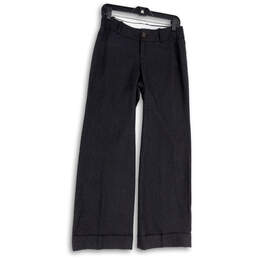 Womens Gray Flat Front Stretch Pockets Straight Leg Dress Pants Size 2P