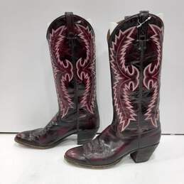Dan Post Women's Embroidered Burgundy Leather Western Boots Size 7A alternative image