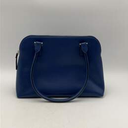 Womens Blue Leather Inner Pocket Bottom Stud Double Handle Shoulder Bag Purse alternative image