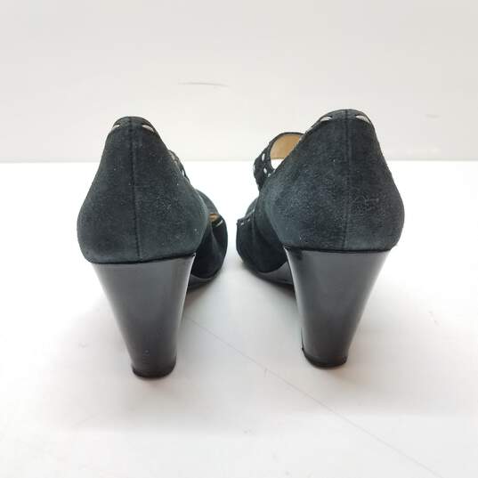 Franco Sarto Black Suede Leather Marly Jane Platform Wedge Size 8M image number 3