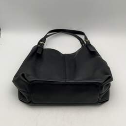 Vince Camuto Womens Black Gold Leather Double Top Handle Zipper Handbag