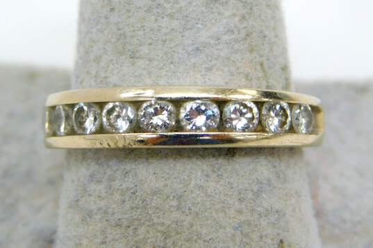 14K White Gold 0.74 CTTW Round Diamond Channel Set Band Ring 4.0g image number 2