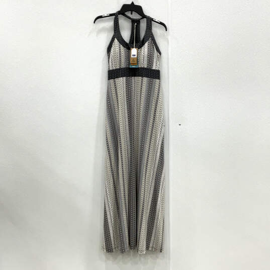 NWT Womens Black White Cali Scoop Neck Sleeveless Maxi Dress Size Medium image number 1