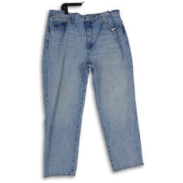 NWT Womens Blue Denim Light Wash 5-Pocket Design Straight Leg Jeans Size 33