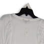 Womens White Long Balloon Sleeve Round Neck Pullover Sweater Size XS image number 4