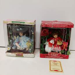 Vintage Bisque Porcelain Collector Dolls 2pc Bundle