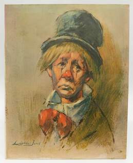 Leighton Jones Clown With The Bow Tie Vintage Canvas Art Piece Print