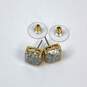 Designer Kate Spade Gold-Tone Opal Glitter Small Square Stud Earrings image number 2
