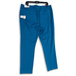 NWT Womens Blue Flat Front Straight Leg Pull-On Ankle Pants Size 1X alternative image