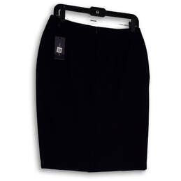 NWT Womens Black Flat Front Pockets Back Zip Straight & Pencil Skirt Size 6