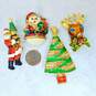 Christopher Radko Goldtone Christmas Tree Santa Snowman & Rudolph Brooches image number 1