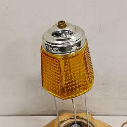 Vintage Amber Glass Pendulum Hanging Lamp alternative image