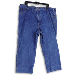 Mens Blue Denim Medium Wash 5-Pocket Design Capri Jeans Size 42/29