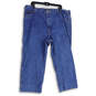 Mens Blue Denim Medium Wash 5-Pocket Design Capri Jeans Size 42/29 image number 1