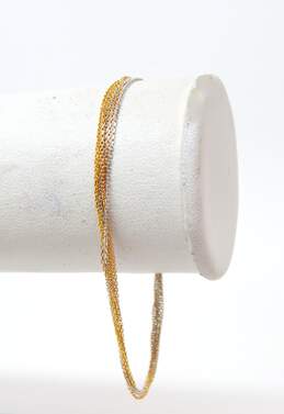 14K Yellow & White Gold 6-Strand Fine Chain Bracelet 2.3g