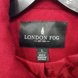 Women's London Fog Deep Red Woolen Pea Coat & Scarf Sz L alternative image