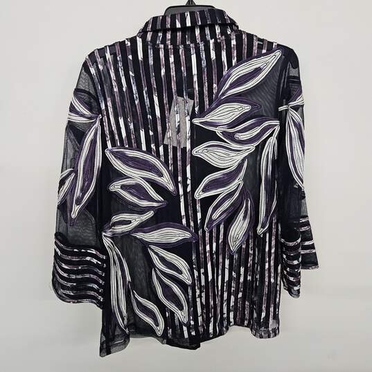 Travelers Collection Striped Floral-Embroidered Jacket image number 3
