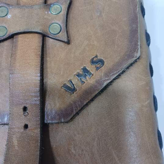 Vintage VMS Handmade Tan Leather Briefcase image number 5