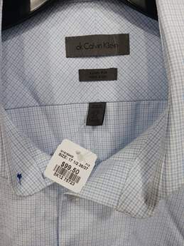 Calvin Klein Slim Fit Non Iron Blue Button Up Shirt Size 17.5/36-37 NWT alternative image