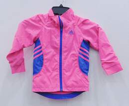 Girl's Adidas Pink & Blue Zip Up Jacket Size 3T