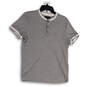 Mens Gray Henley Neck Short Sleeve Stretch Pullover T-Shirt Size Small image number 1
