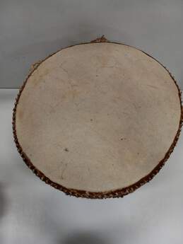 Vintage Handmade Wood & Hide Hand Drum alternative image
